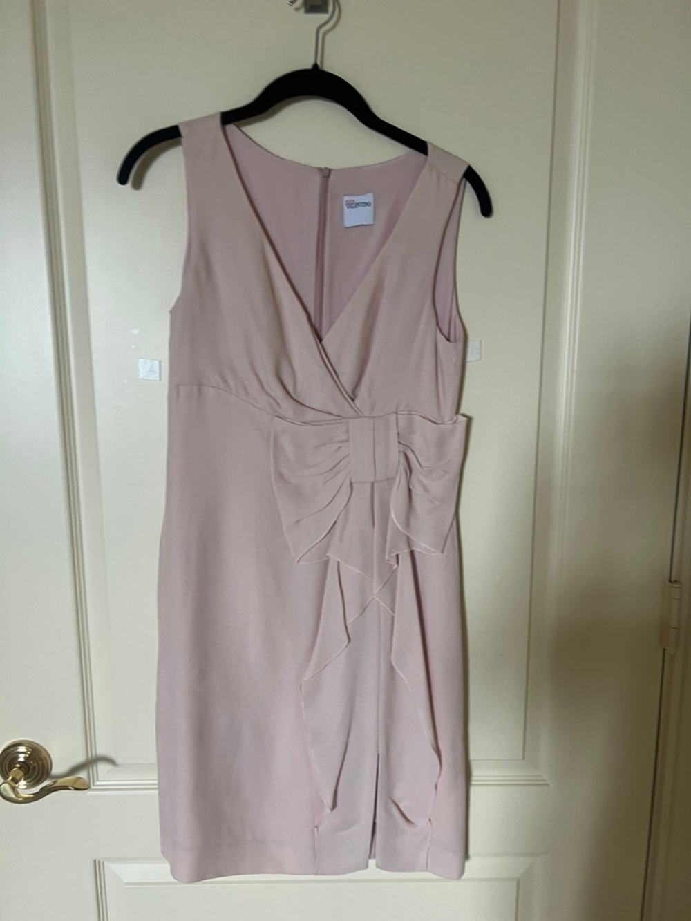 Sleeveless Blush Pink Bow-Accent Dress RED VALENTINO